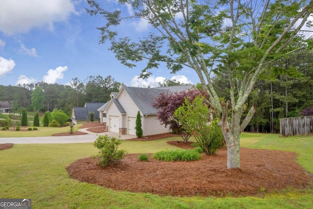 220 Makers Way, Dawsonville, GA 30534 - exterior space featuring concrete driveway, an attached garage, and a front yard