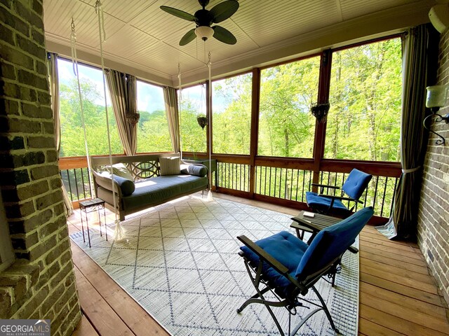 1345 Cashiers Way, Roswell, GA 30075 - sunroom / solarium with a ceiling fan