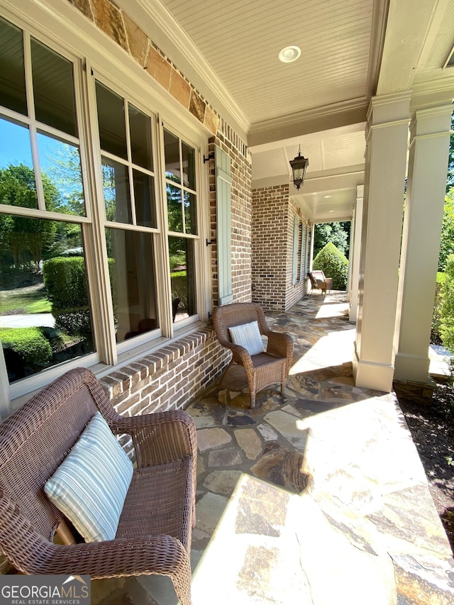 view of patio with a porch
