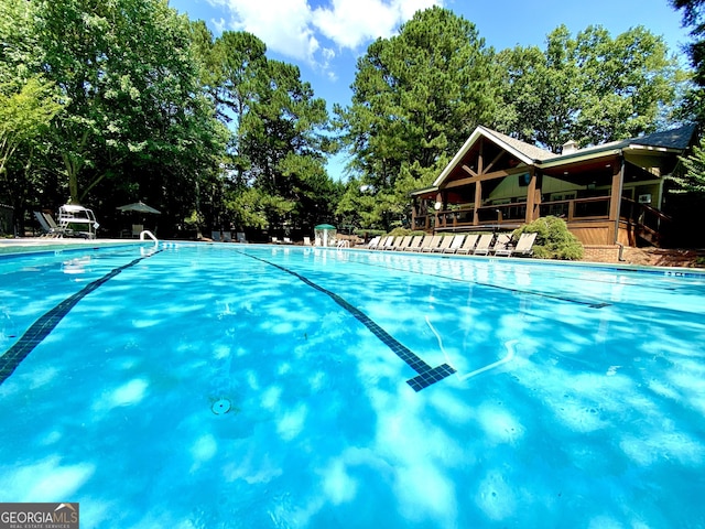 1345 Cashiers Way, Roswell, GA 30075 - community pool with view of wooded area