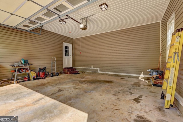 view of garage
