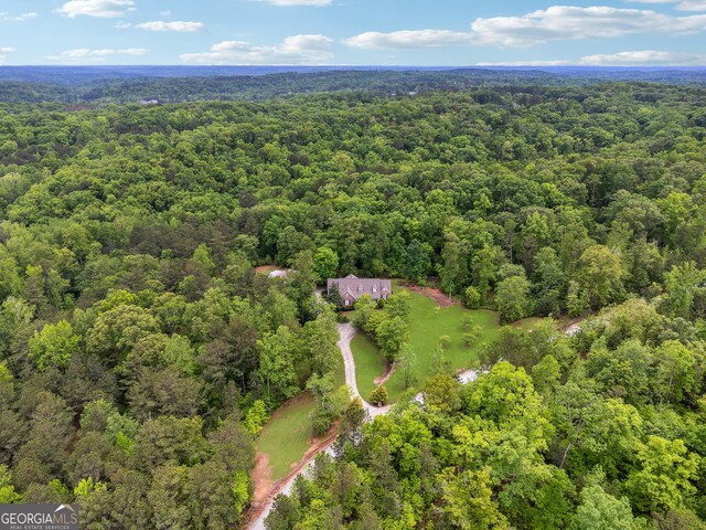 6125 Fouts Mill Rd, Douglasville, GA 30135 - birds eye view of property with a forest view