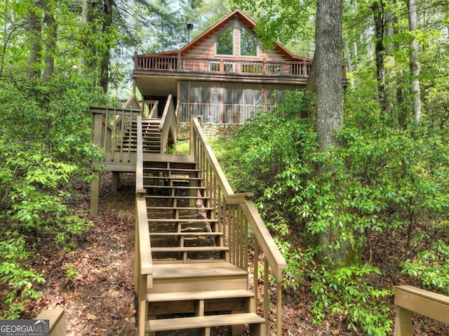 exterior space featuring stairway