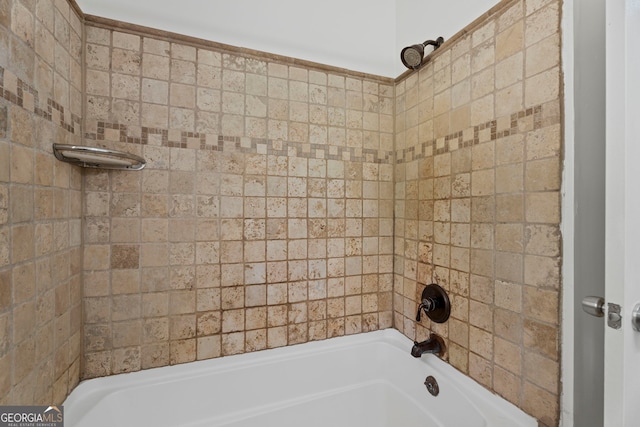 full bathroom with bathing tub / shower combination