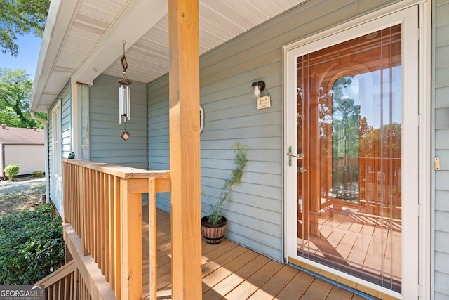 entrance to property with a porch