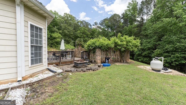 11440 Azalea Trl, Hampton, GA 30228 - view of yard with an outdoor fire pit and fence