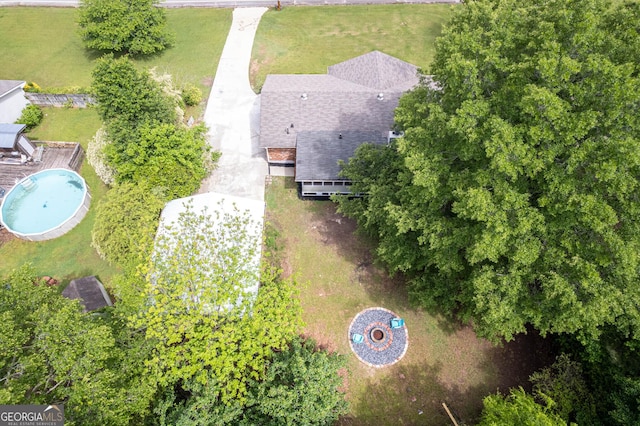 599 Honey Creek Rd, Conyers, GA 30094 - view from above of property featuring a pool