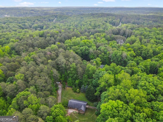 bird's eye view of a heavily wooded area