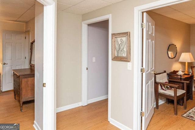 17 Hampton Way, Carrollton, GA 30116 - corridor featuring a drop ceiling and light wood-style flooring