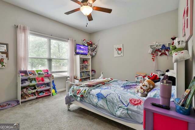80 Kenwood Trl, Senoia, GA 30276 - carpeted bedroom with a ceiling fan