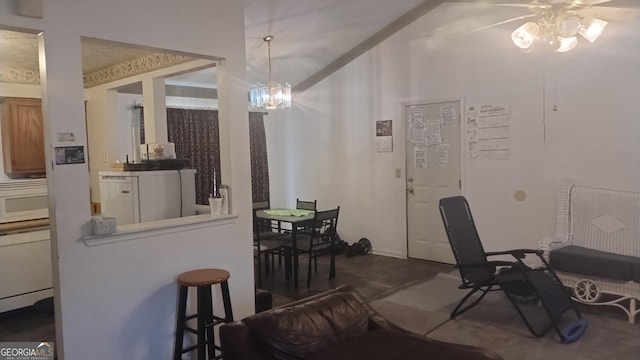 dining area with ceiling fan