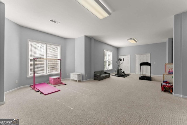 3498 Westhampton Way, Gainesville, GA 30506 - recreation room with carpet, baseboards, and visible vents