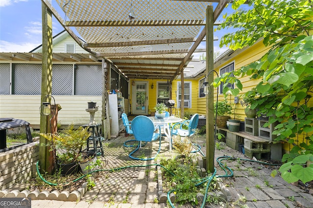 4720 Bill Cheek Rd, Auburn, GA 30011 - view of patio featuring a pergola and outdoor dining area