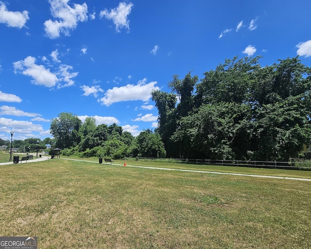 view of yard with fence