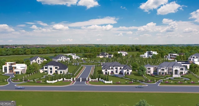 aerial view featuring a residential view