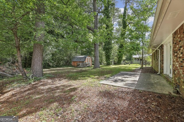 4074 Idlevale Dr, Tucker, GA 30084 - view of yard with a patio, an outdoor structure, and a storage unit