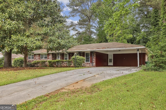 4074 Idlevale Dr, Tucker, GA 30084 - single story home featuring concrete driveway, a front yard, and an attached carport