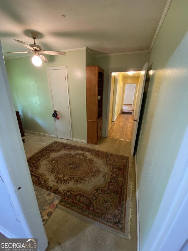 hall with ornamental molding