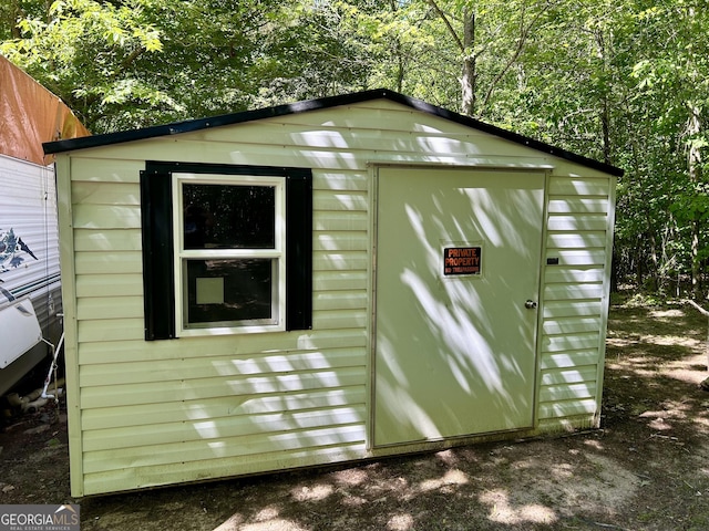 view of shed