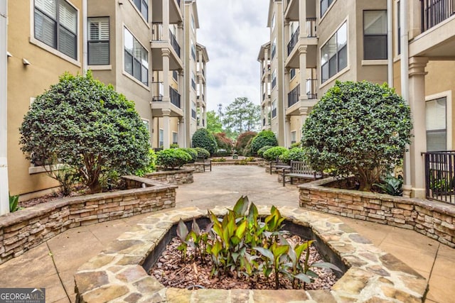 view of community featuring a patio