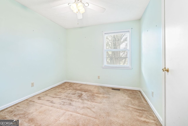 303 Jennys Cove Rd, Cleveland, GA 30528 - unfurnished room with a ceiling fan, baseboards, visible vents, and carpet