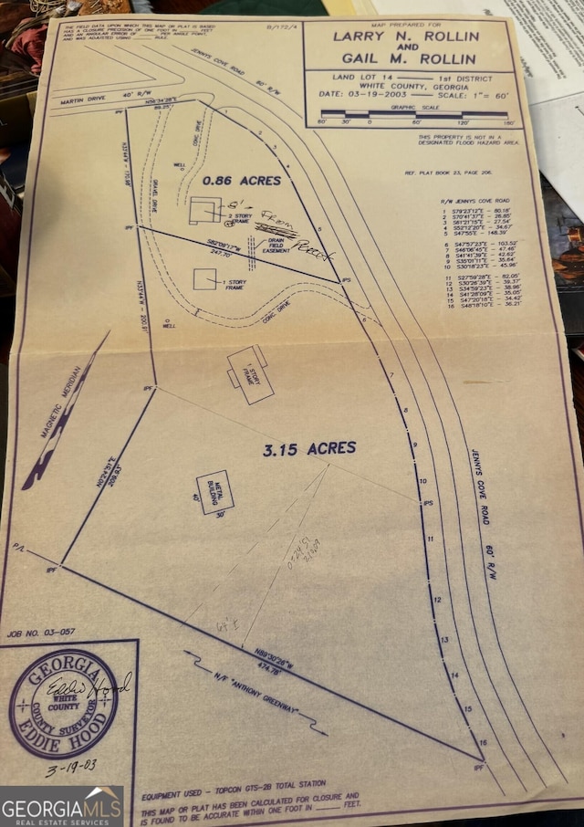 303 Jennys Cove Rd, Cleveland, GA 30528 - survey map / technical document