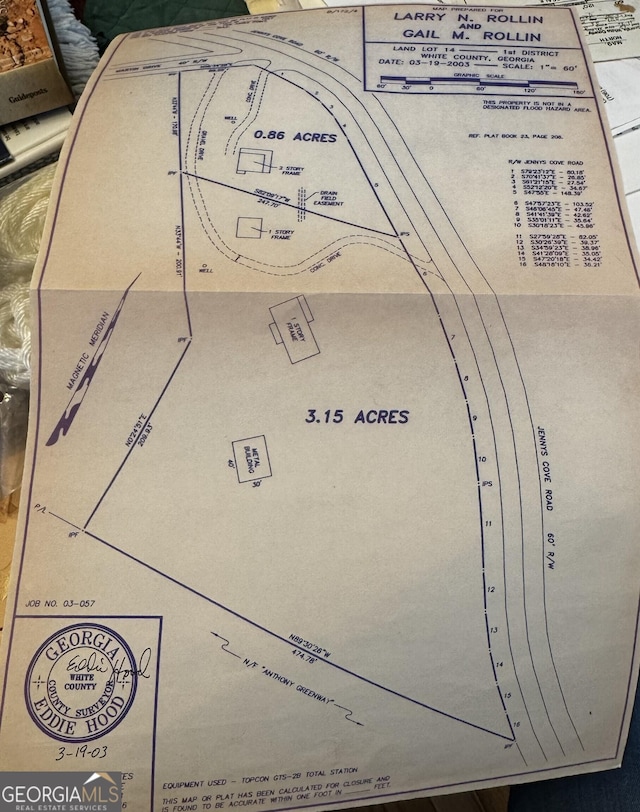 303 Jennys Cove Rd, Cleveland, GA 30528 - survey map / technical document