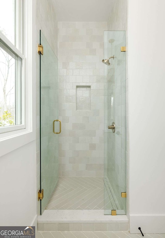11536 Serenbe Ln, Chattahoochee Hills, GA 30268 - full bath with baseboards and a shower stall