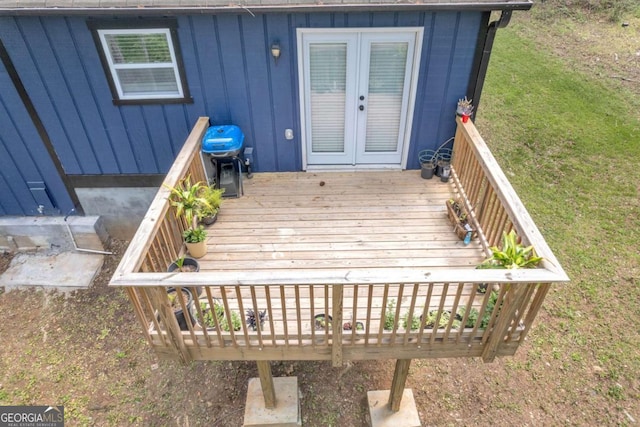 3819 Shane Ct, Ellenwood, GA 30294 - deck with a grill and french doors