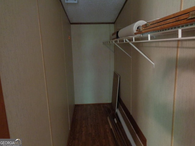 spacious closet with wood finished floors