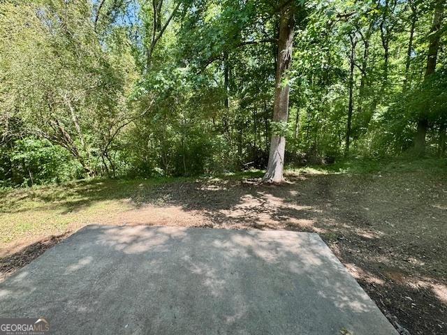 3988 Chimney Ridge Dr, Ellenwood, GA 30294 - view of yard with a wooded view and a patio