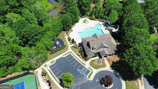 621 Oakbourne Way, Woodstock, GA 30188 - aerial view of a pool area