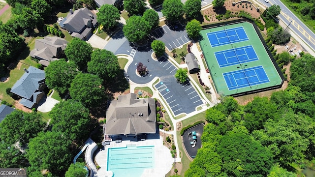 621 Oakbourne Way, Woodstock, GA 30188 - aerial view of a pool area
