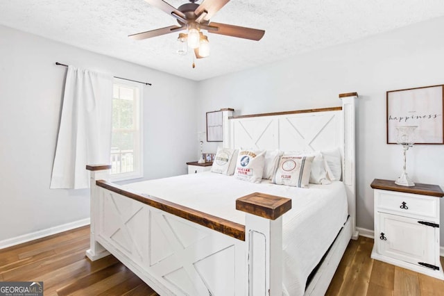 37 Winesap Ct, Temple, GA 30179 - bedroom with wood finished floors, a textured ceiling, and a ceiling fan