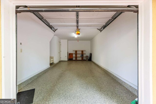 garage with baseboards