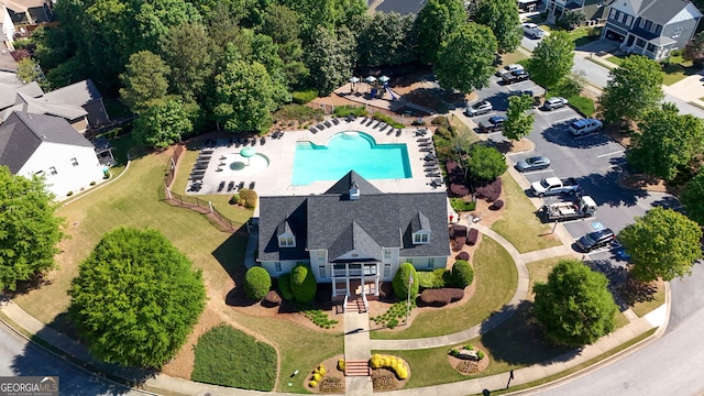 308 Jessica Way, Canton, GA 30114 - aerial view of a pool area