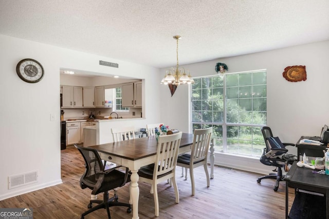 40 Carole Dr, Carrollton, GA 30117 - dining room featuring plenty of natural light, a notable chandelier, light wood-type flooring, and visible vents