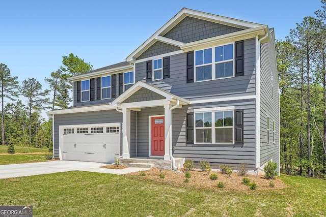 8491 Limerick Ln, Winston, GA 30187 - craftsman-style house featuring concrete driveway, a front lawn, and an attached garage