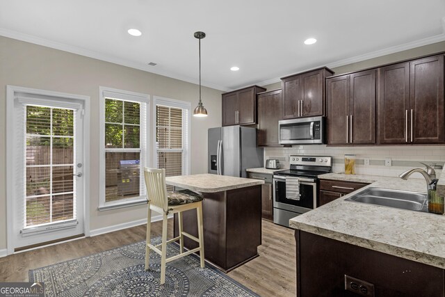 47 Reese Way, Savannah, GA 31419 - kitchen with ornamental molding, appliances with stainless steel finishes, and a sink