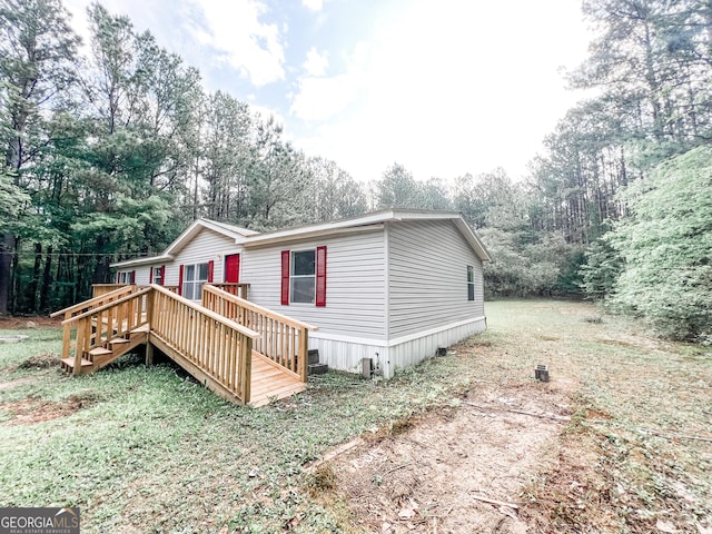 view of front of property with a deck
