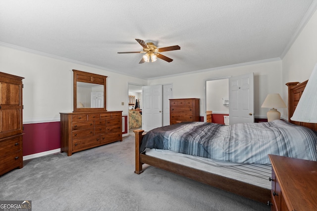 873 Austin Rd, Newnan, GA 30263 - bedroom featuring light colored carpet, crown molding, a ceiling fan, and baseboards