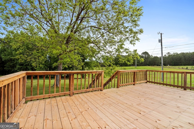 873 Austin Rd, Newnan, GA 30263 - wooden deck with a yard and view of scattered trees
