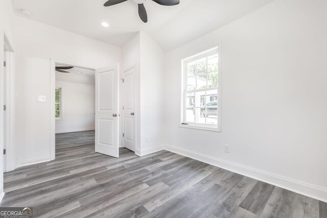 2349 Berthadale Ave, Macon, GA 31204 - unfurnished bedroom with ceiling fan, recessed lighting, baseboards, and wood finished floors
