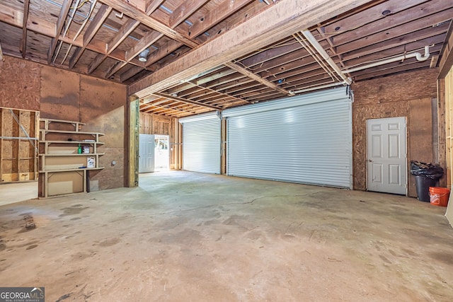 view of garage