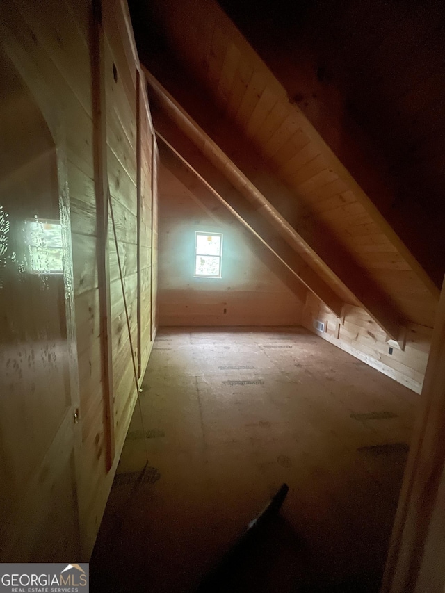 bonus room with lofted ceiling