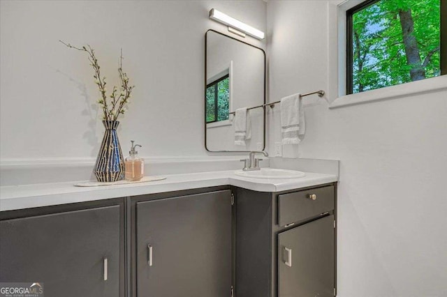 bathroom featuring healthy amount of natural light and vanity