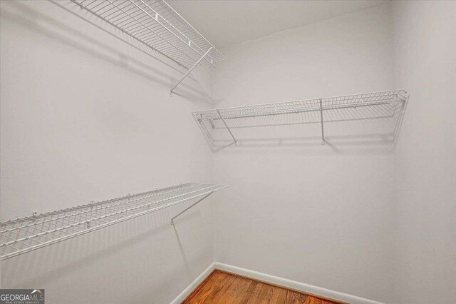 spacious closet with light wood finished floors