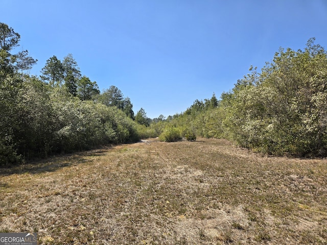 view of landscape with a forest view
