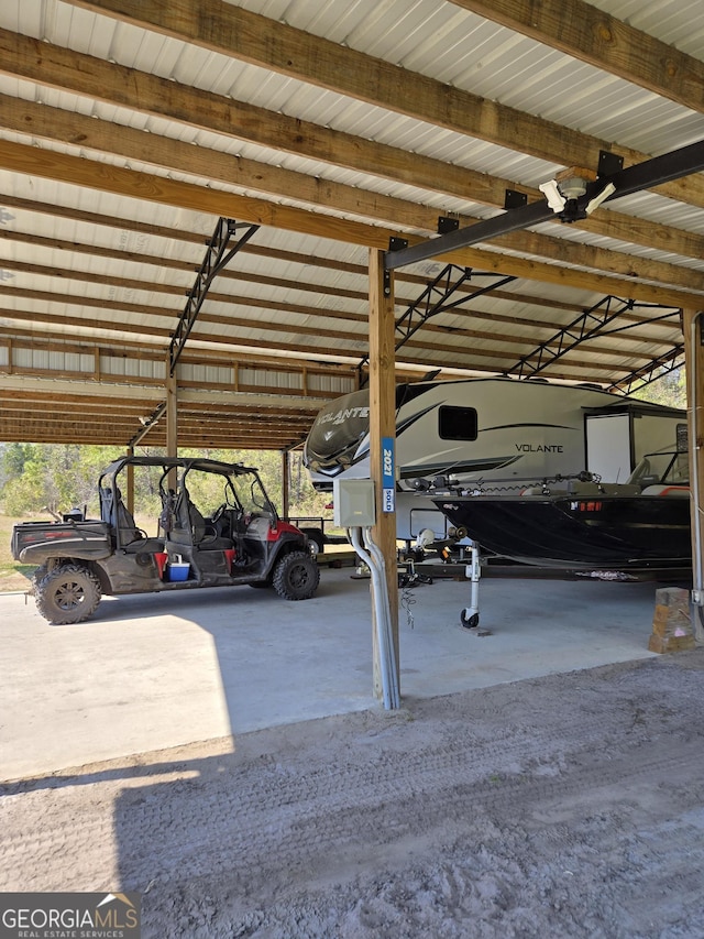 view of garage