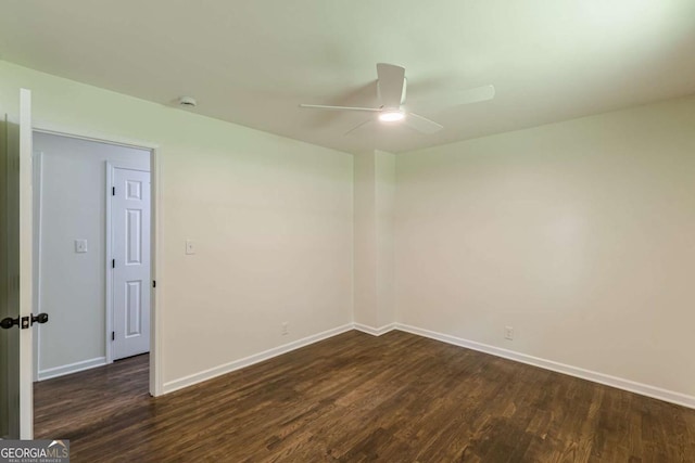 3275 Clifton Church Rd SE, Atlanta, GA 30316 - unfurnished room with baseboards, ceiling fan, and dark wood-style floors